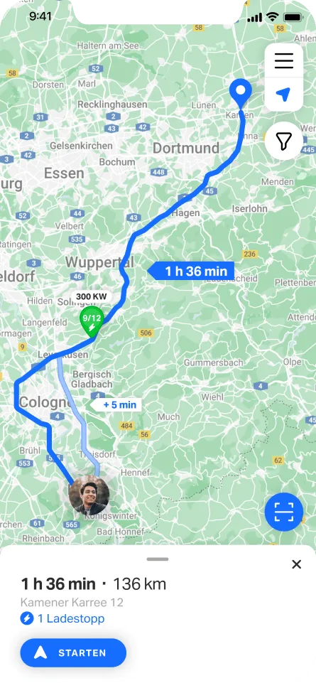 Bildschirm der mblty App auf einem Smartphone